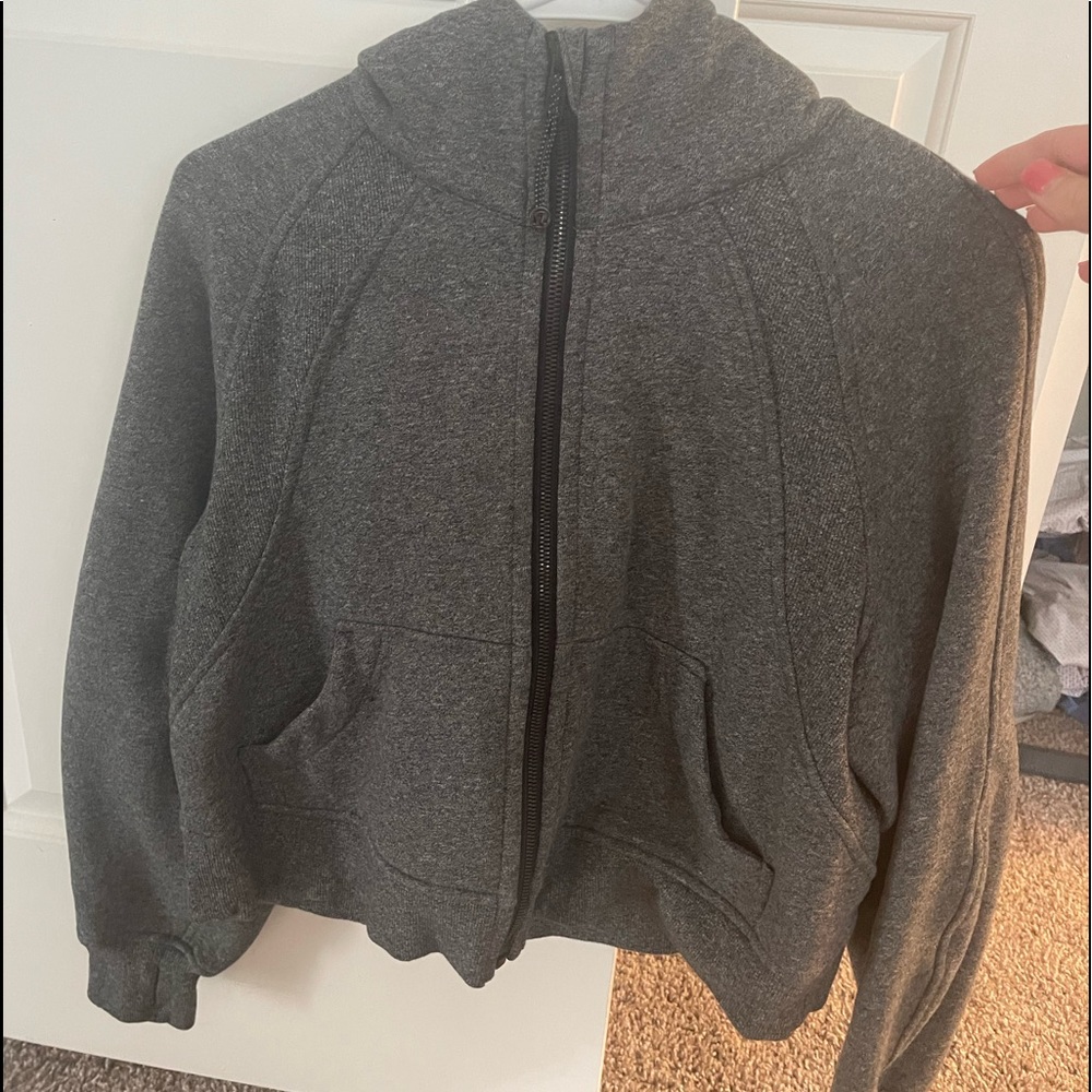 Lululemon Grey Scuba Full Zip Crop Jacket